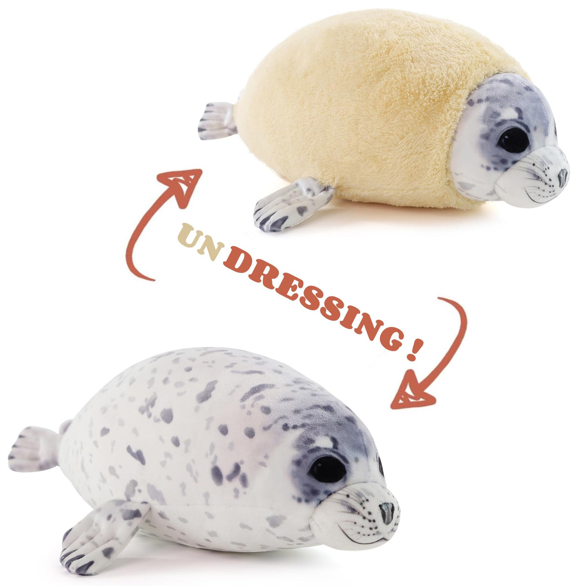Furvana seal pillow 20in plush cuddle companion for cozy decor
