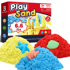 FURWEY play sand in three colors packaging for easy use and storage.