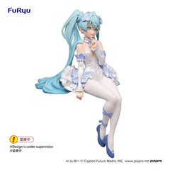 Collectors item Furyu Hatsune Miku noodle stopper figure for display.