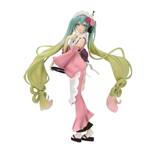 Furyu Hatsune Miku Exceed Creative Figure in Matcha Green Tea Parfait, ideal for display and fan collection