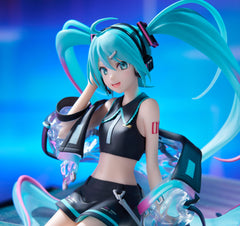 FURYU Hatsune Miku Neon Cyber table display ready for desk setup.