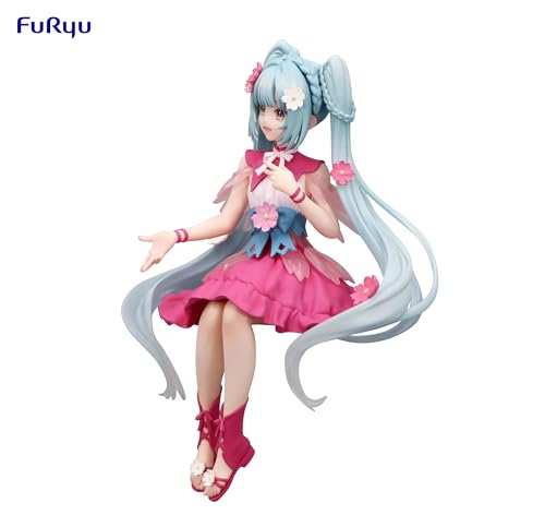 Front view of FURYU Hatsune Miku Noodle Stopper Figure Flower Fairy Cosmos for elegant shelf display.