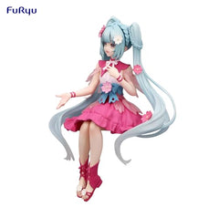 Front view of FURYU Hatsune Miku Noodle Stopper Figure Flower Fairy Cosmos for elegant shelf display.