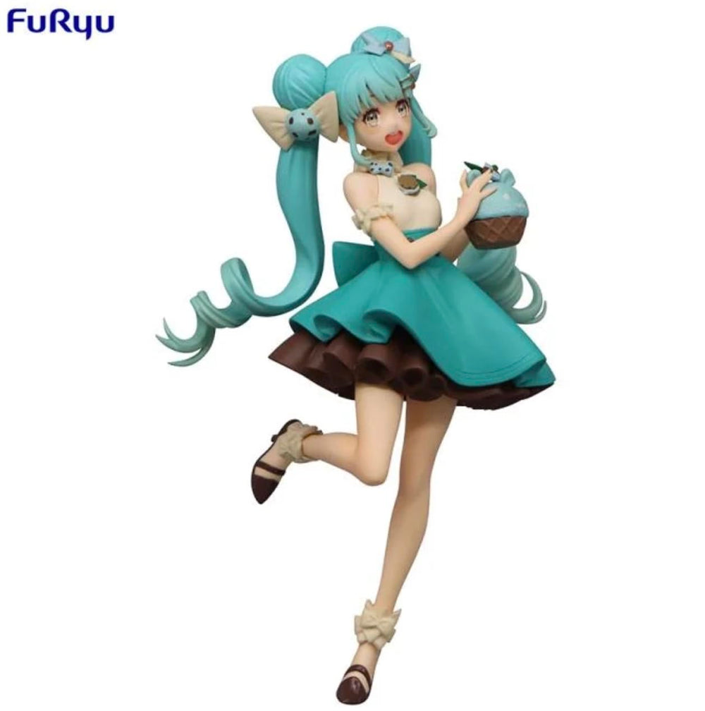 Furyu Hatsune Miku Sweet Sweets figure packaging view for safe storage.