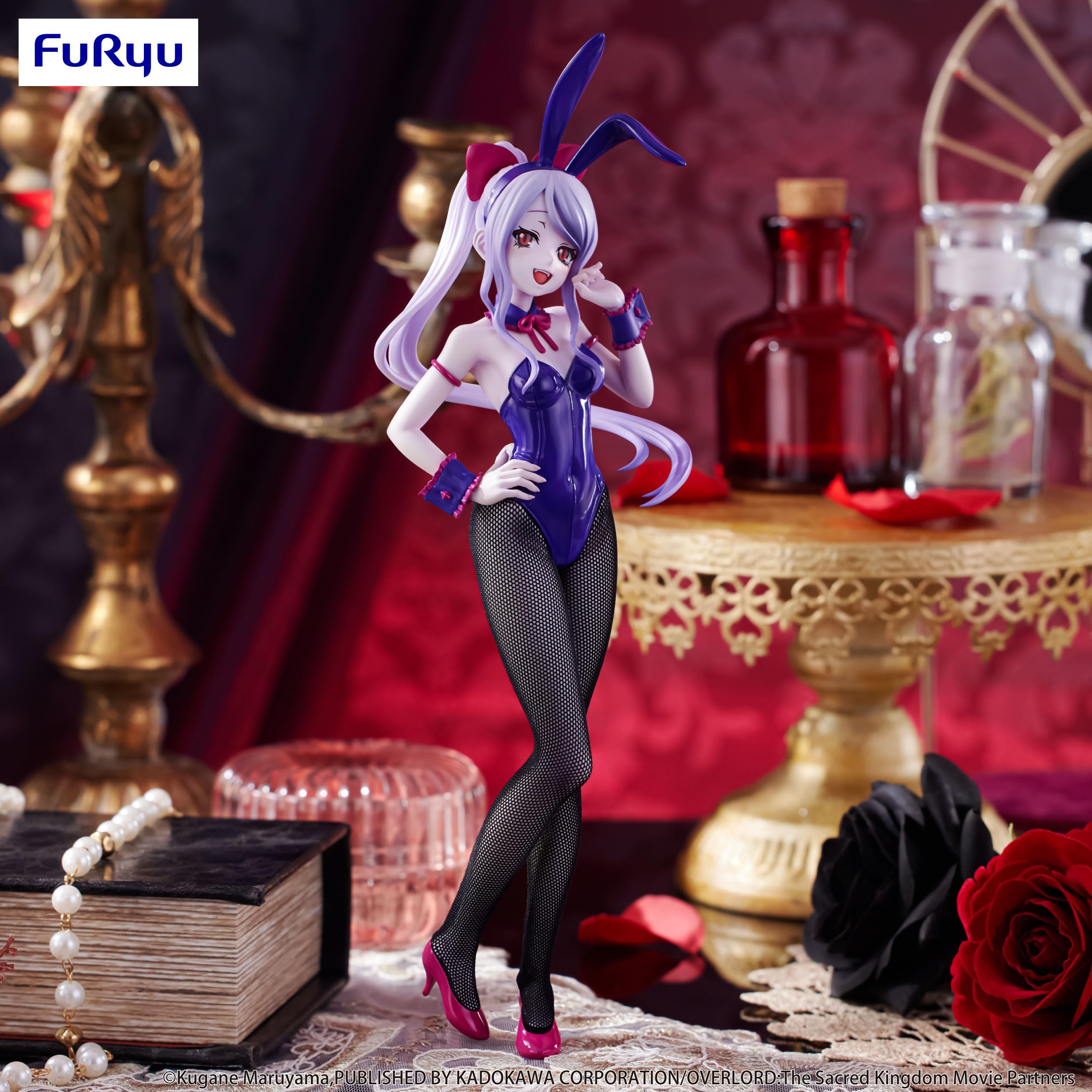 FuRyu Shalltear BiCute Bunnies tights detail highlights realistic fabric texture for display.