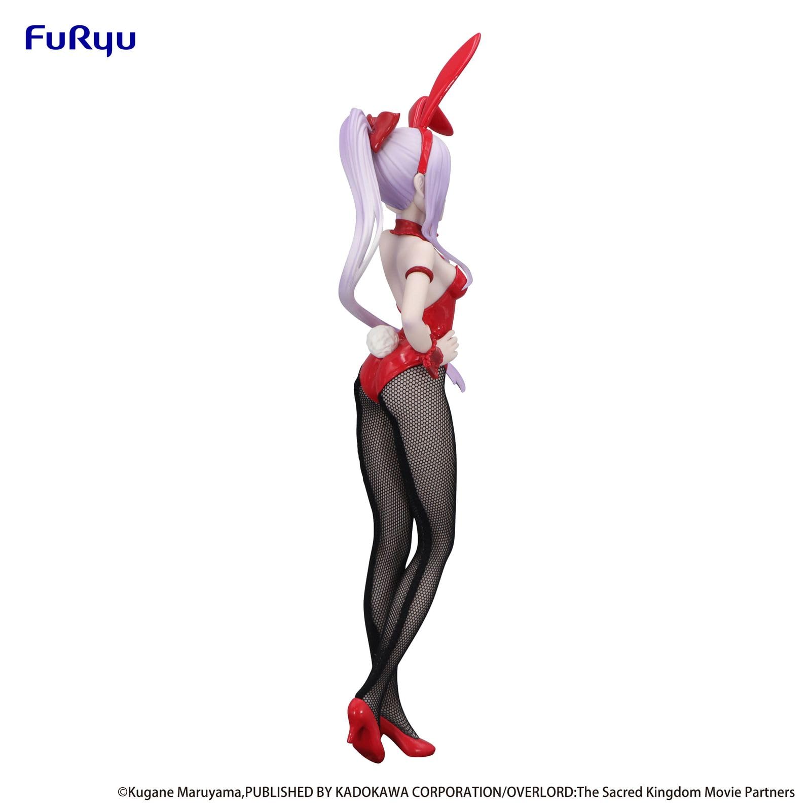Side view of Furyu Shalltear Red Ver in dynamic balance pose.