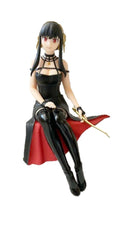 Furyu Spy X Family Yor noodle stopper figure on base stand for desk display.