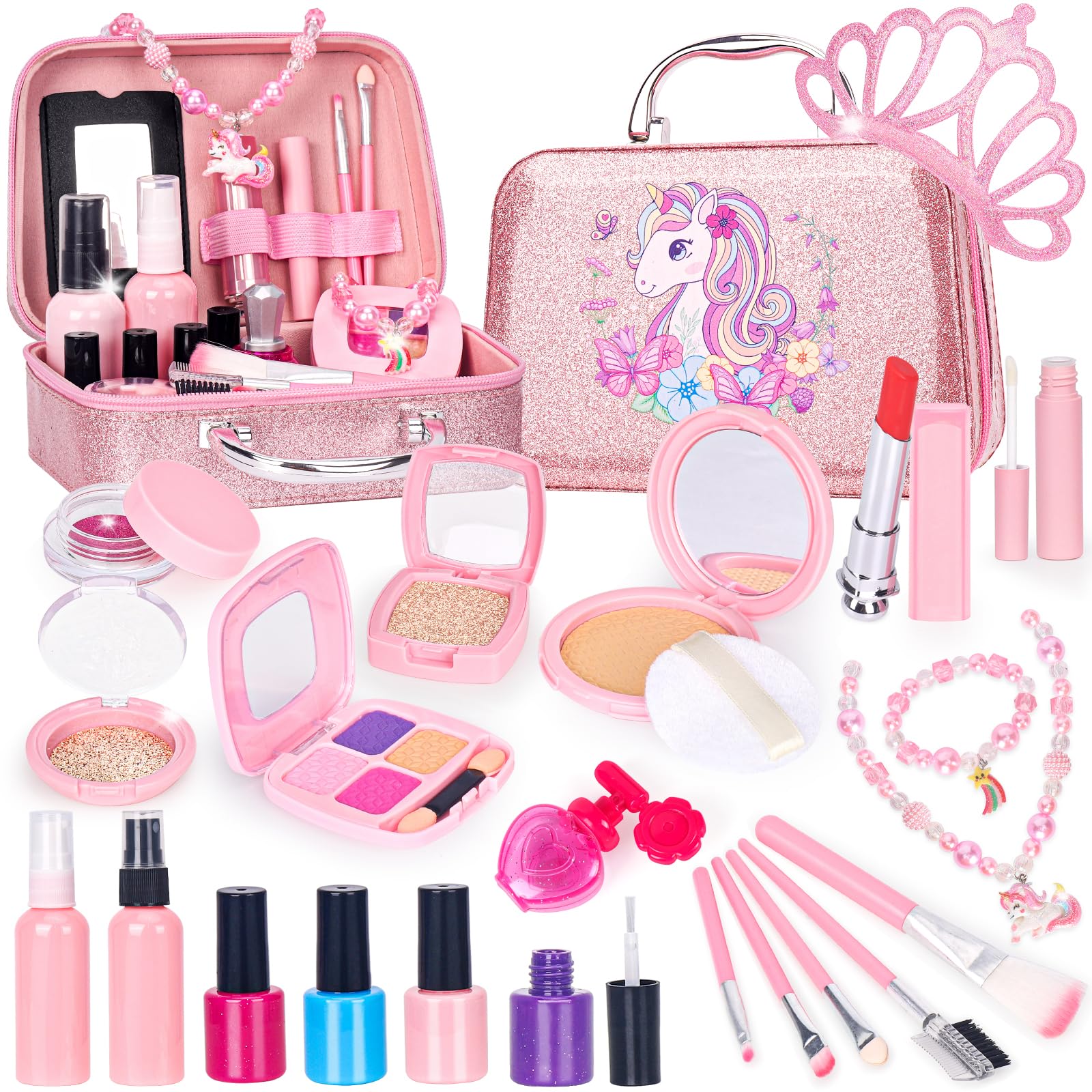 FUSPWEAO pretend makeup kit makeup bag for organized play and travel