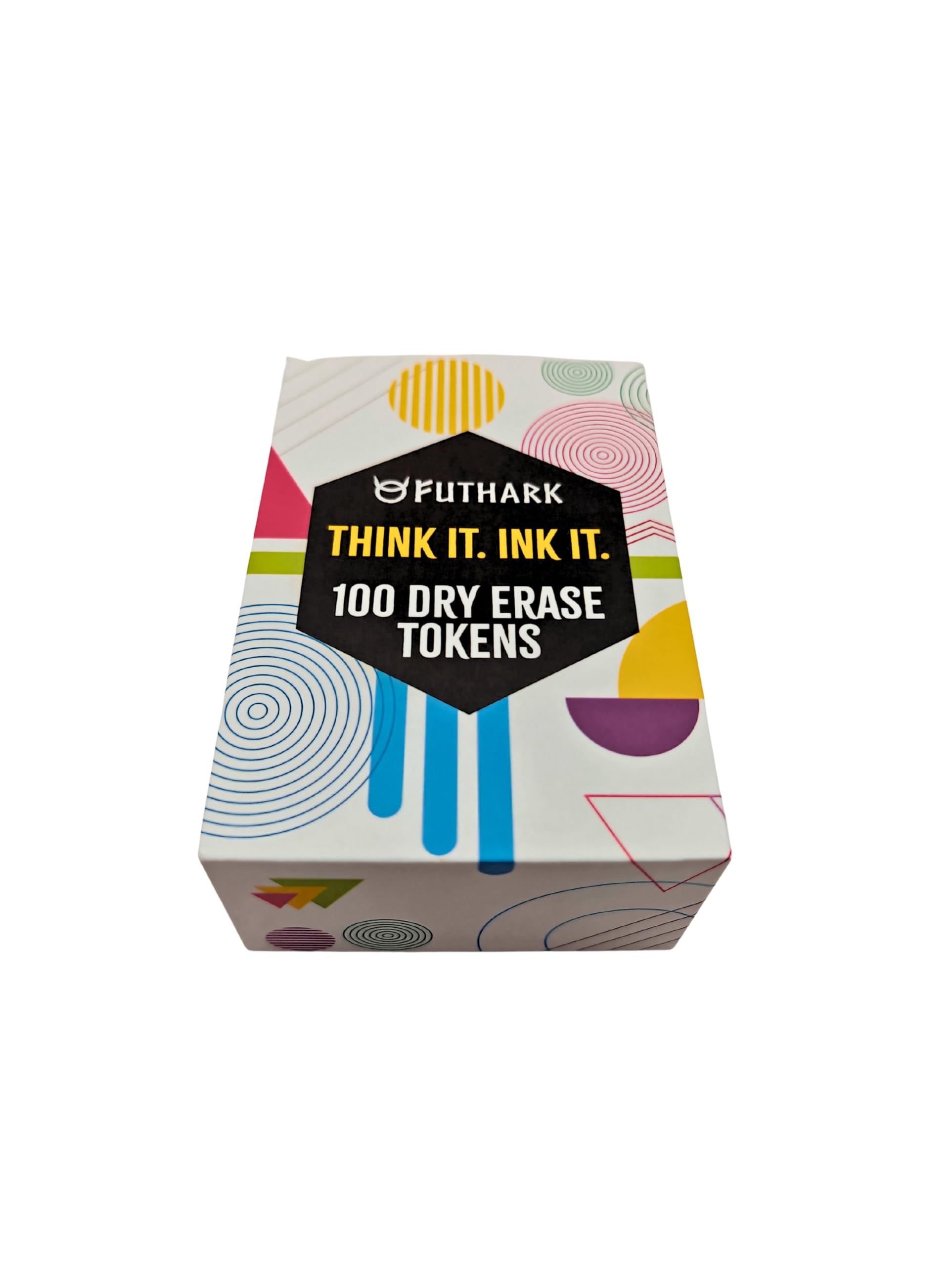 Futhark 100 dry erase tokens for initiative tracking in games.