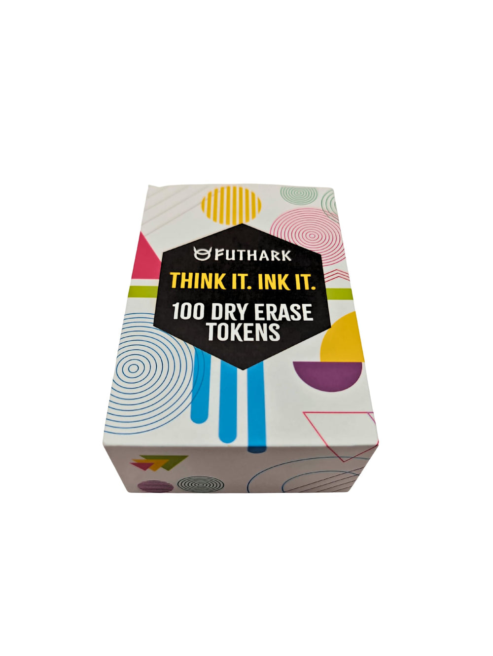 Futhark 100 dry erase tokens for initiative tracking in games.