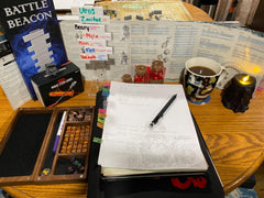Futhark DND Initiative Tracker compact storage box keeps components organized.