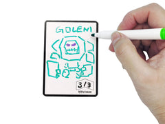 Futhark dry erase MTG tokens shows 50 cards laid out for customization