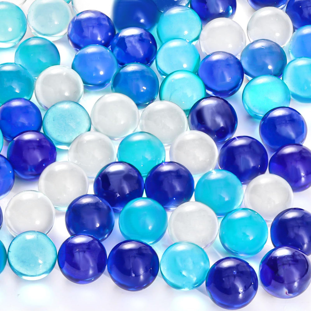 FuturePlusX 75pcs blue marbles pack for marble runs and crafts