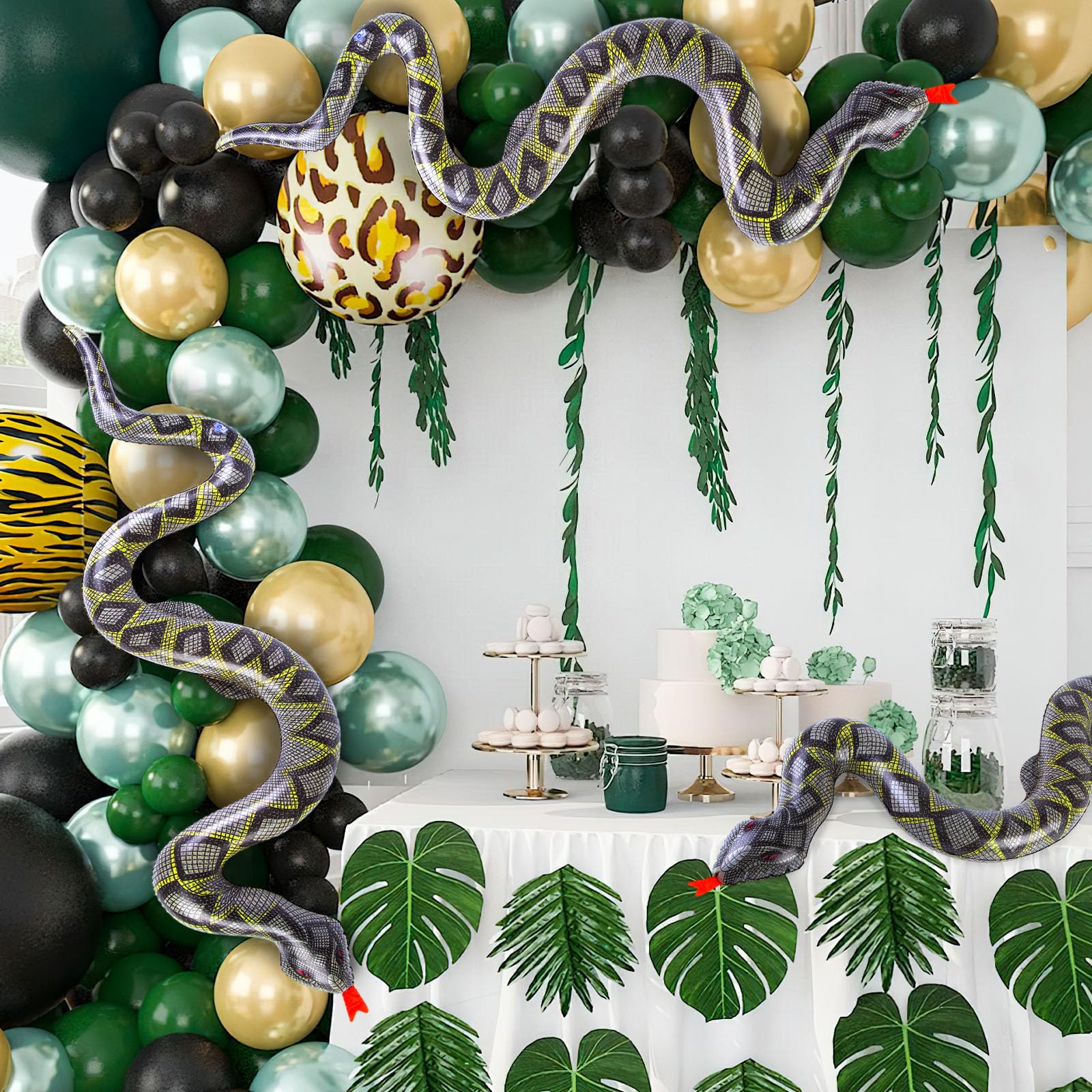 FuturePlusX inflatable snake prop enhances jungle-themed photo booths.