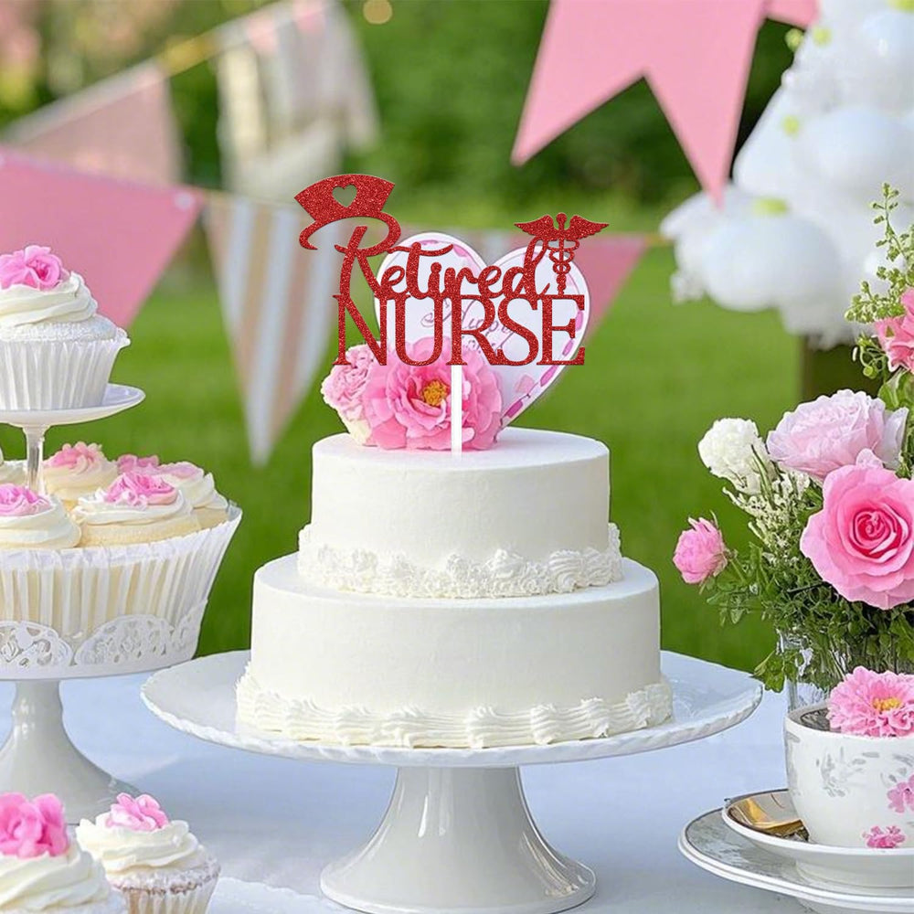 FUUF retired nurse cake topper packaging box—ready-to-gift keepsake for retirement.