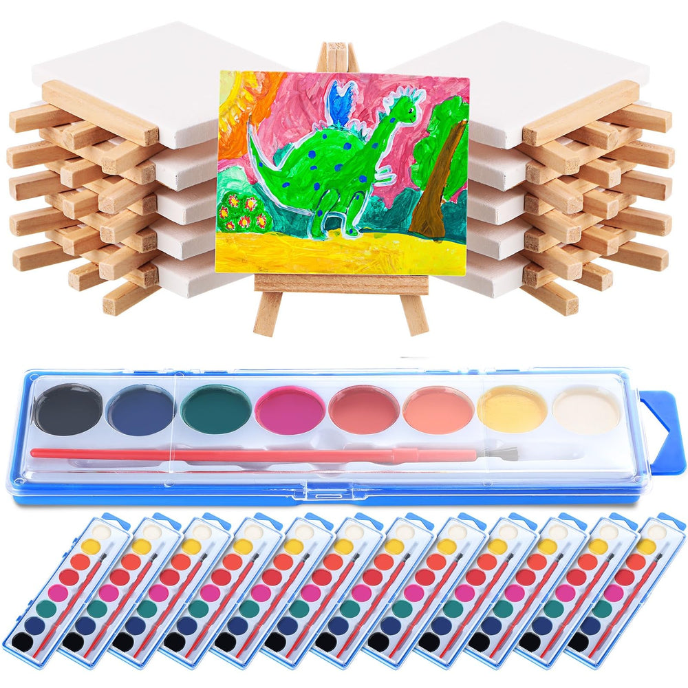 Fuutreo mini canvas easel set for kids' art projects and display.