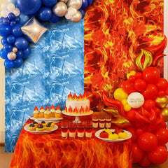 FuWeave waterproof, durable plastic tablecloth protects surfaces.