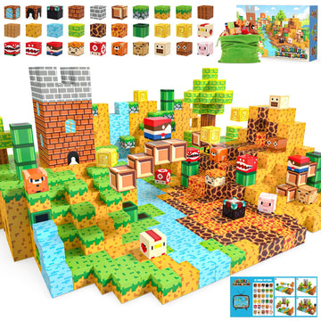Fuwidvia Magnetic Blocks castle scene stimulates imaginative play and spatial thinking
