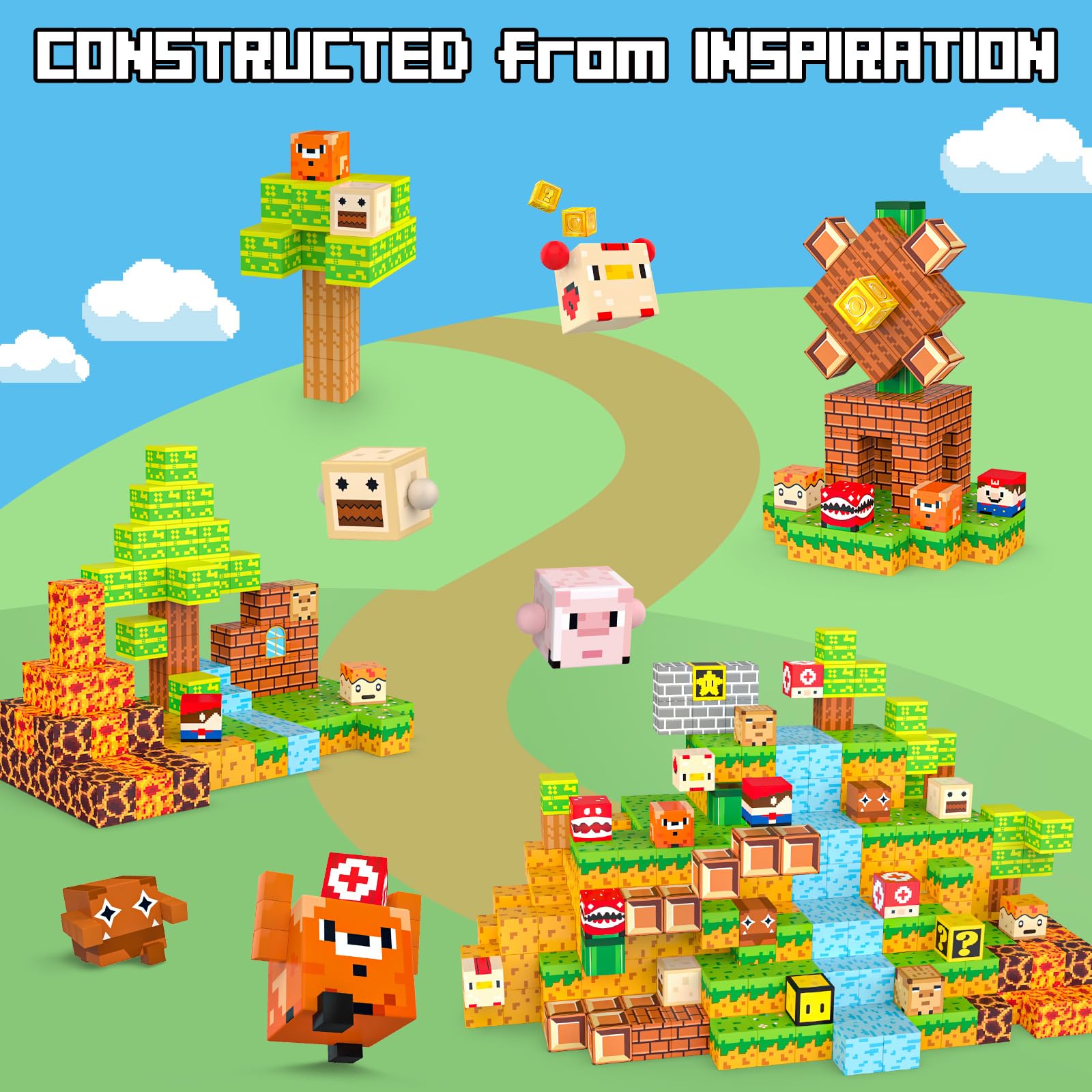 Fuwidvia Magnetic Blocks river scene supports modular design and problem solving