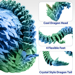 Fuwkeo crystal dragon inside showing bendable, shimmering form