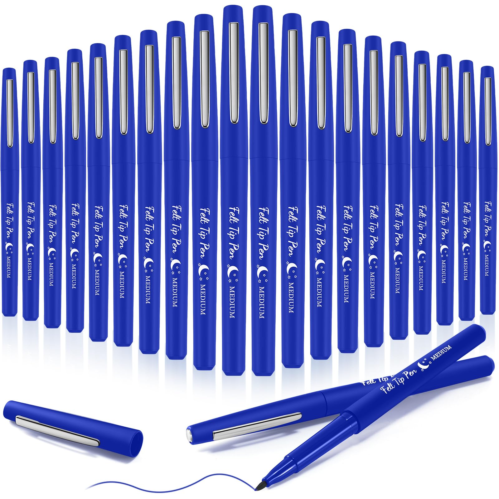 Fuyoooo blue felt tip pens pack for smooth journaling