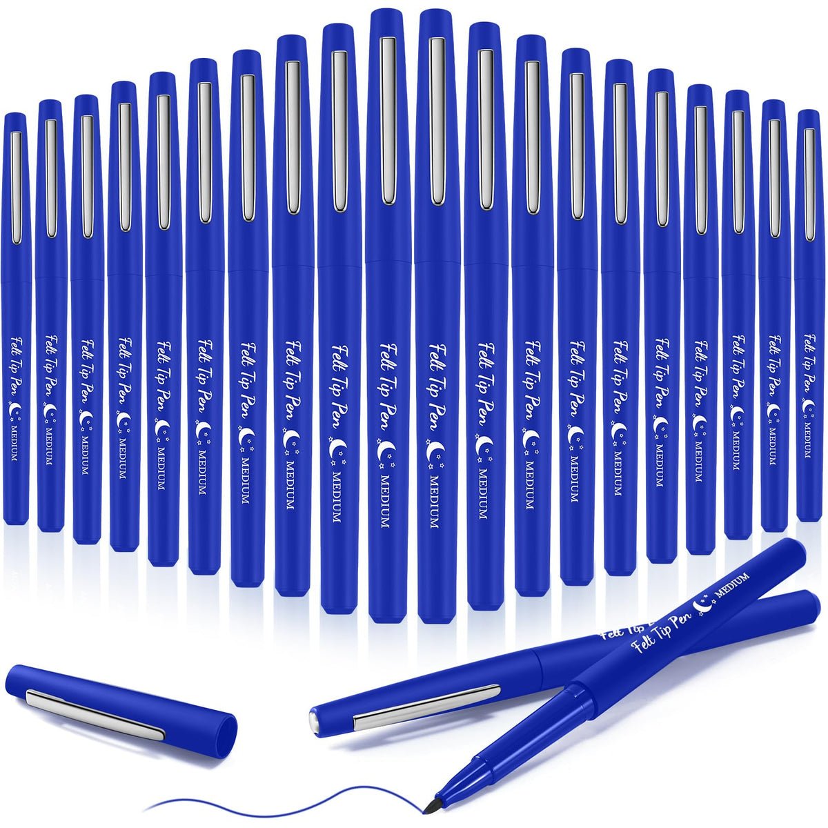 Fuyoooo blue felt tip pens pack for smooth journaling