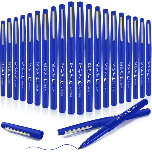 Fuyoooo blue felt tip pens pack for smooth journaling