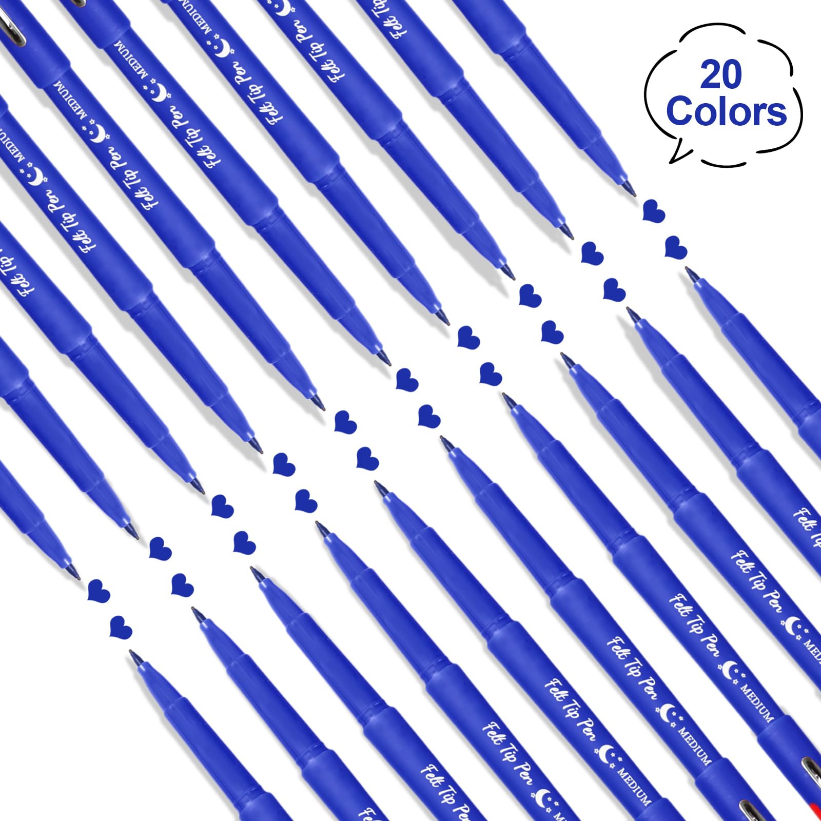 Fuyoooo blue markers arranged for journaling setup