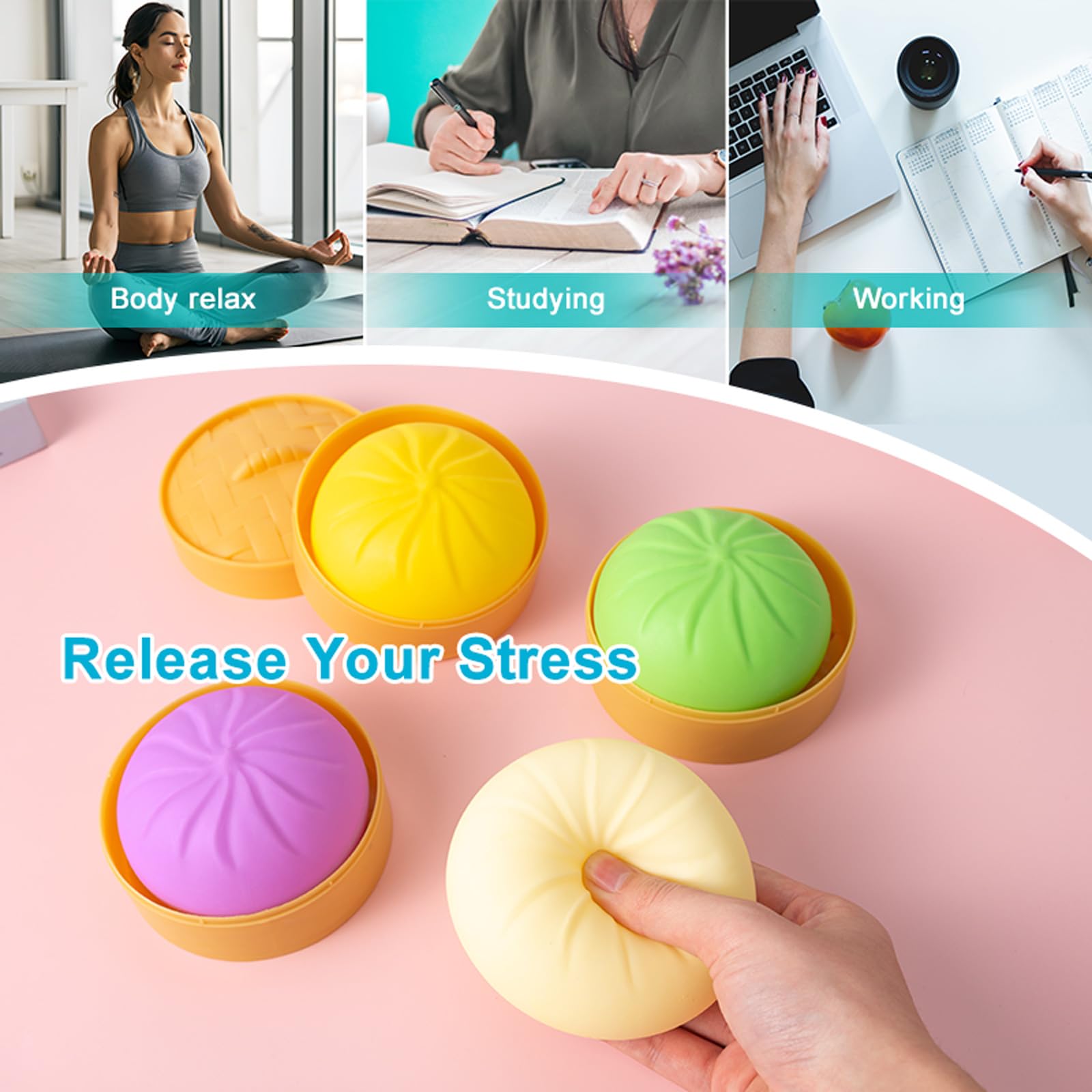 FUYUANLIEV Dumpling Squishy tear-resistant design for long-lasting use.