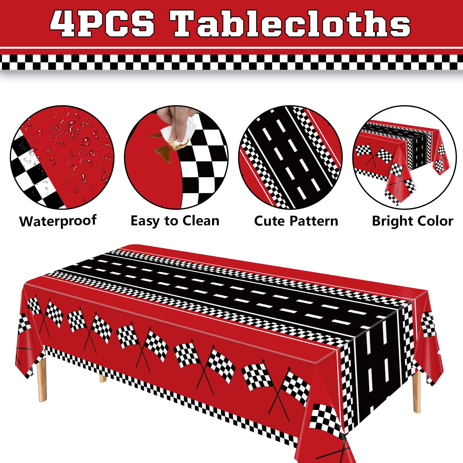 FVEOCR waterproof tablecloth protects surfaces during busy racing celebrations.