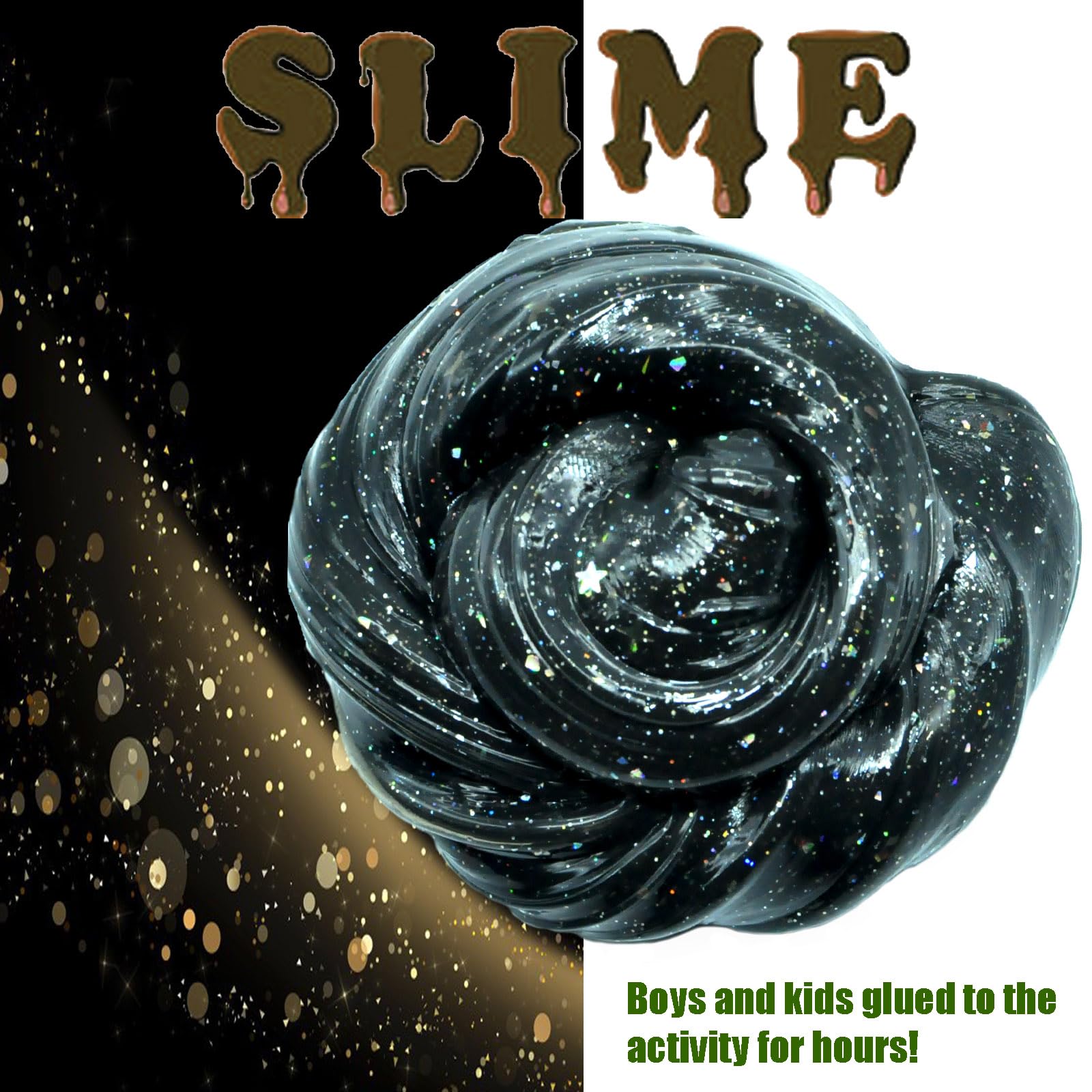 Fvnwrtuxi Star Slime stretch play in hands demonstrating elasticity