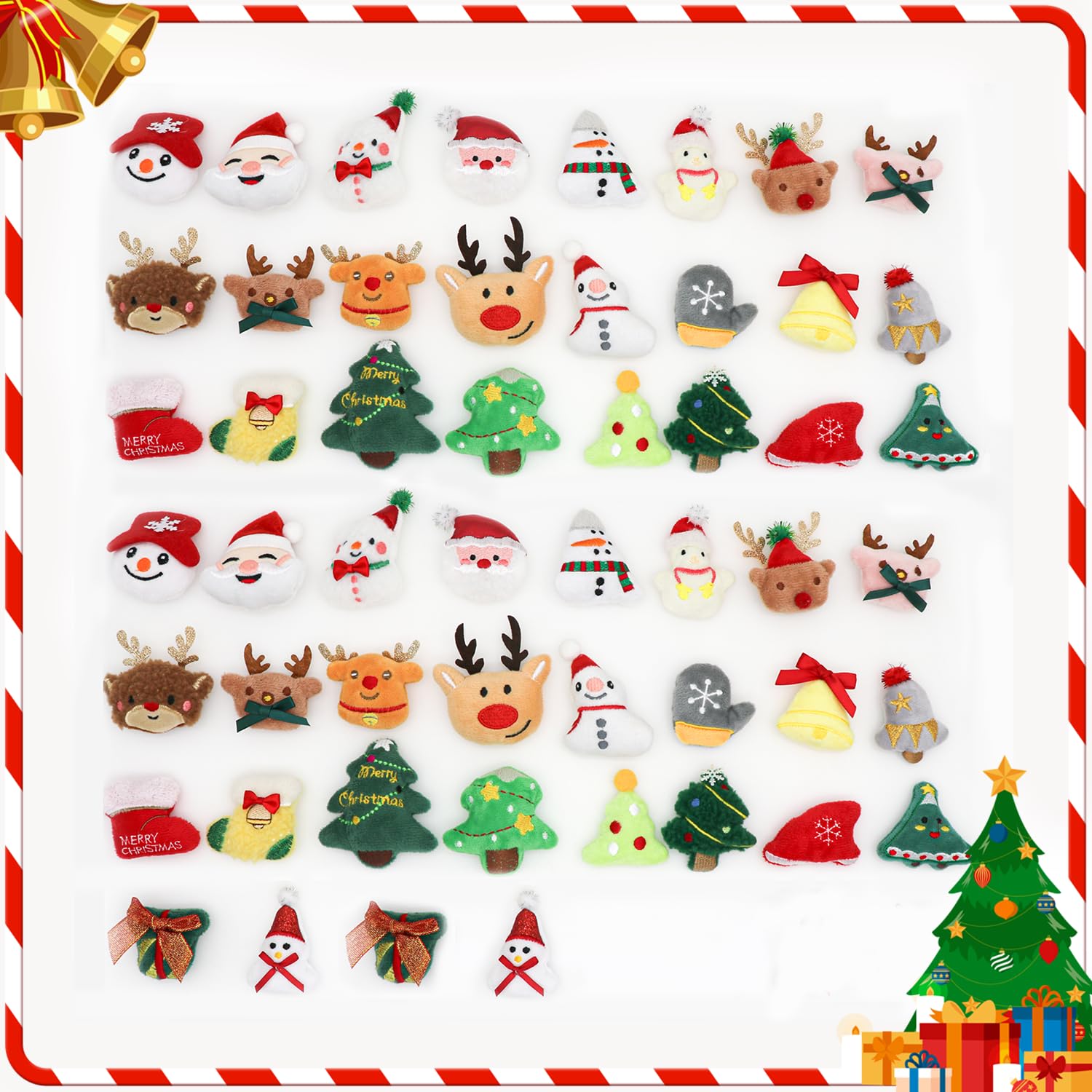 Fxxzsak 52-pack Christmas plushies arranged for festive decor and gifting ideas