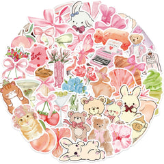 FYFDLLTF Coquette Pink Bows sticker on water bottle, waterproof and dishwasher-safe.