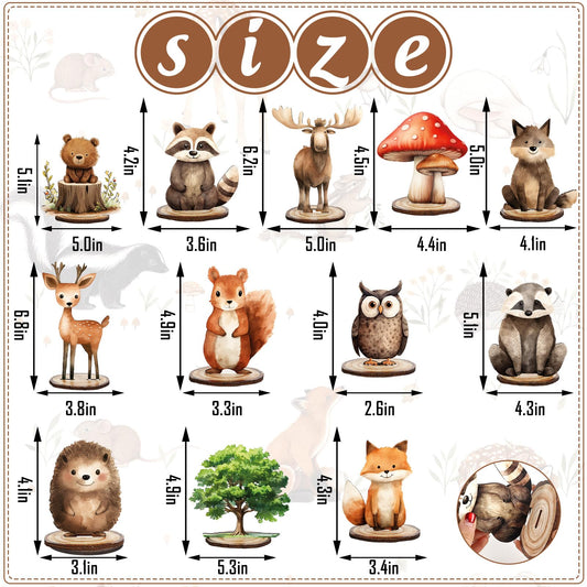 FYSUIMU owl wood table sign with base enhances woodland themed birthday decor.