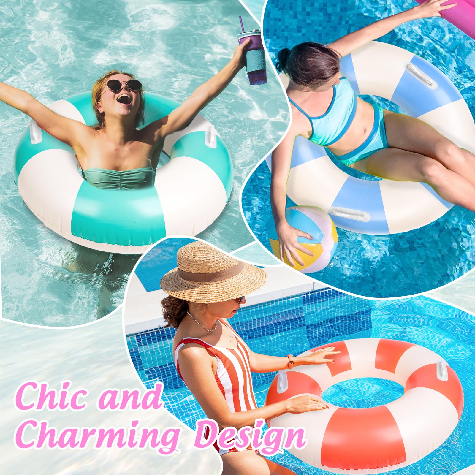 FYSUIMU four-pack pool floats packaging ready for party decorations and replacements.