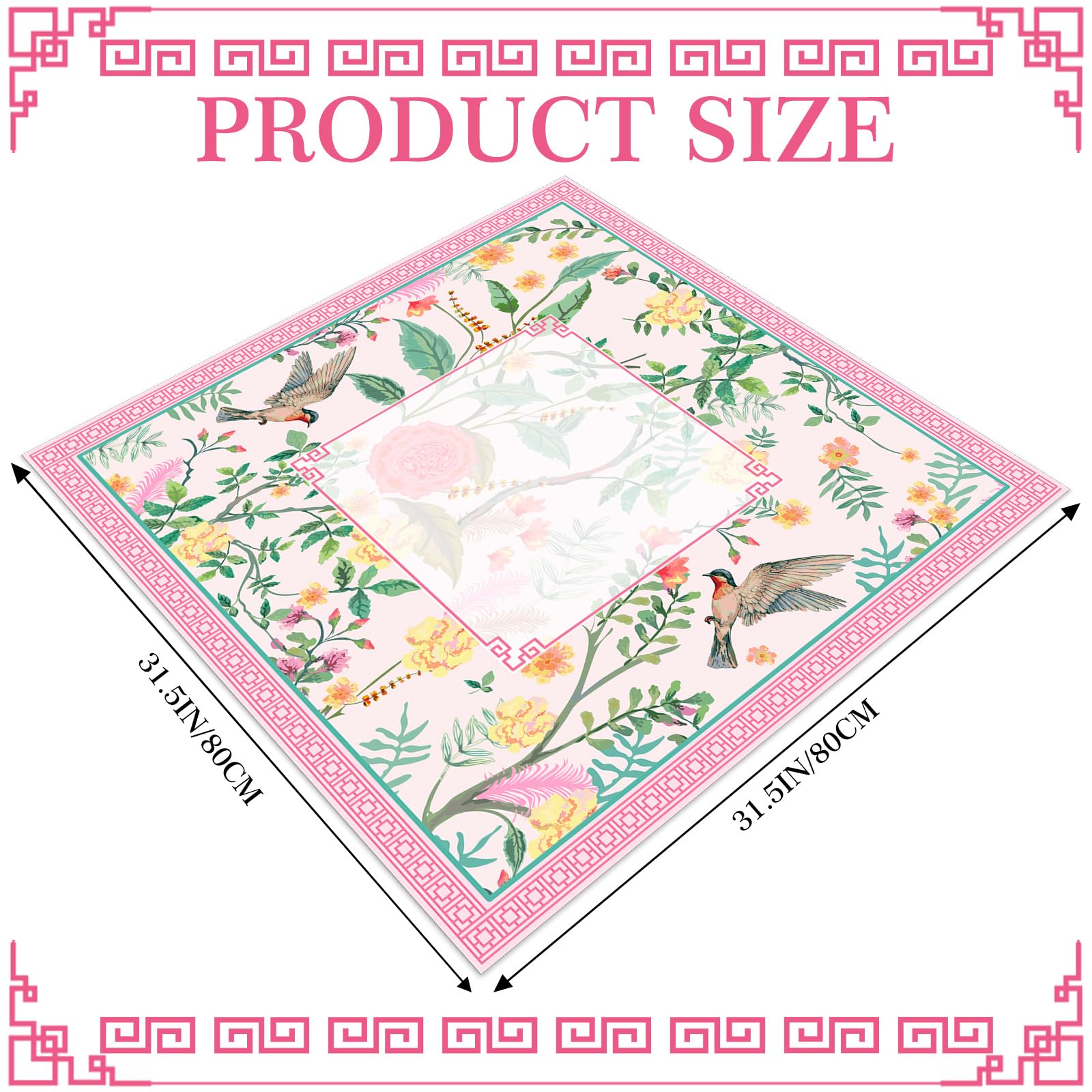 FYSUIMU mahjong mat with carrying bag in pink floral design for easy transport