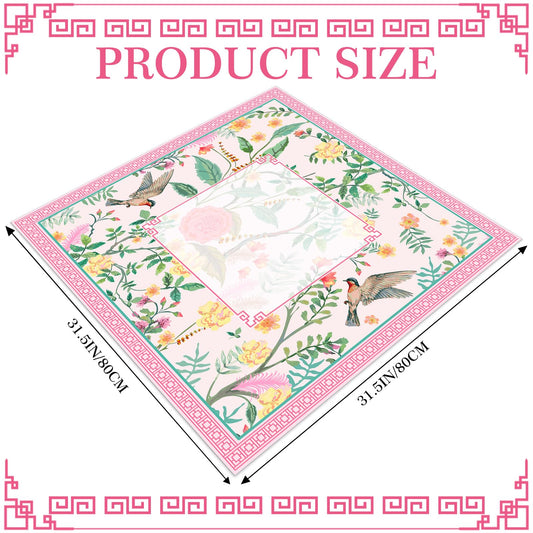 FYSUIMU mahjong mat with carrying bag in pink floral design for easy transport