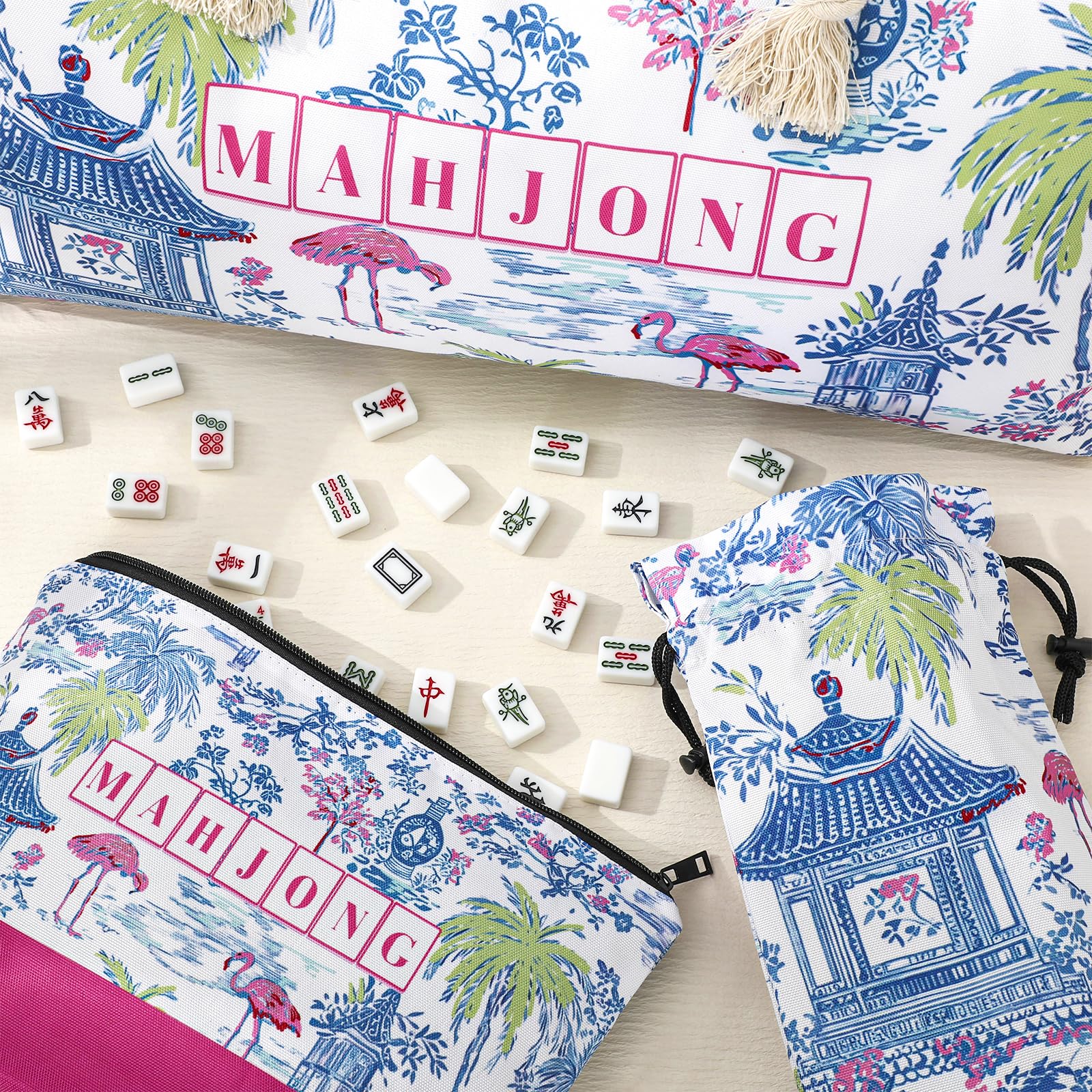 FYSUIMU mahjong set bag with handle offers convenient portable storage