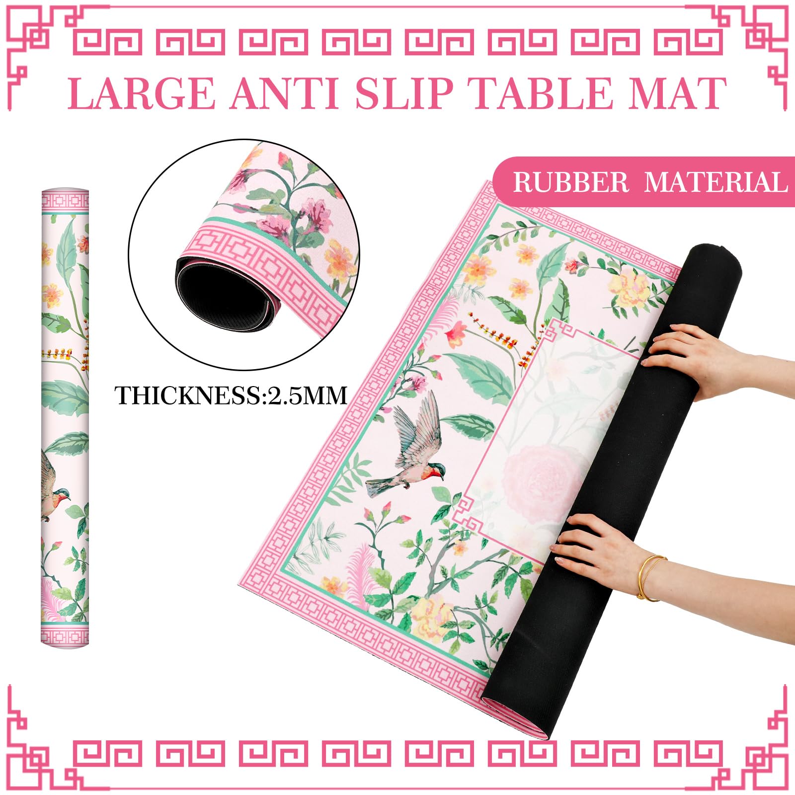 FYSUIMU non-slip rubber backing keeps mahjong mat in place during play