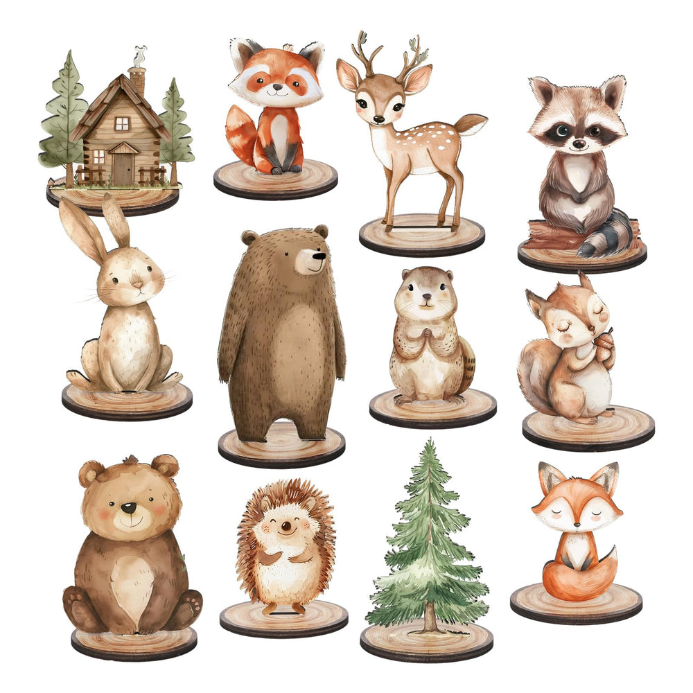 FYSUIMU fox wooden sign with base, ideal woodland centerpiece for rustic tables
