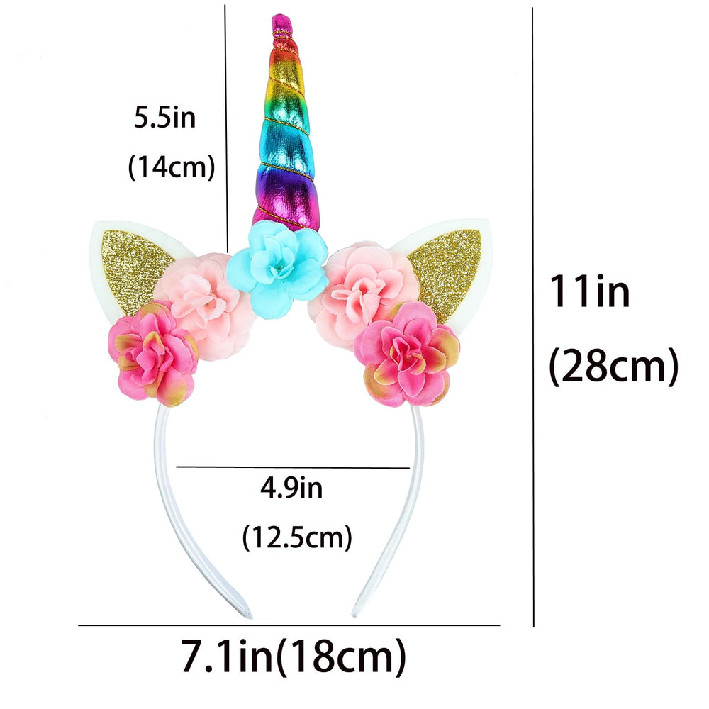 FYUVYRN unicorn headband with flower accents enhances kids’ festive cosplay