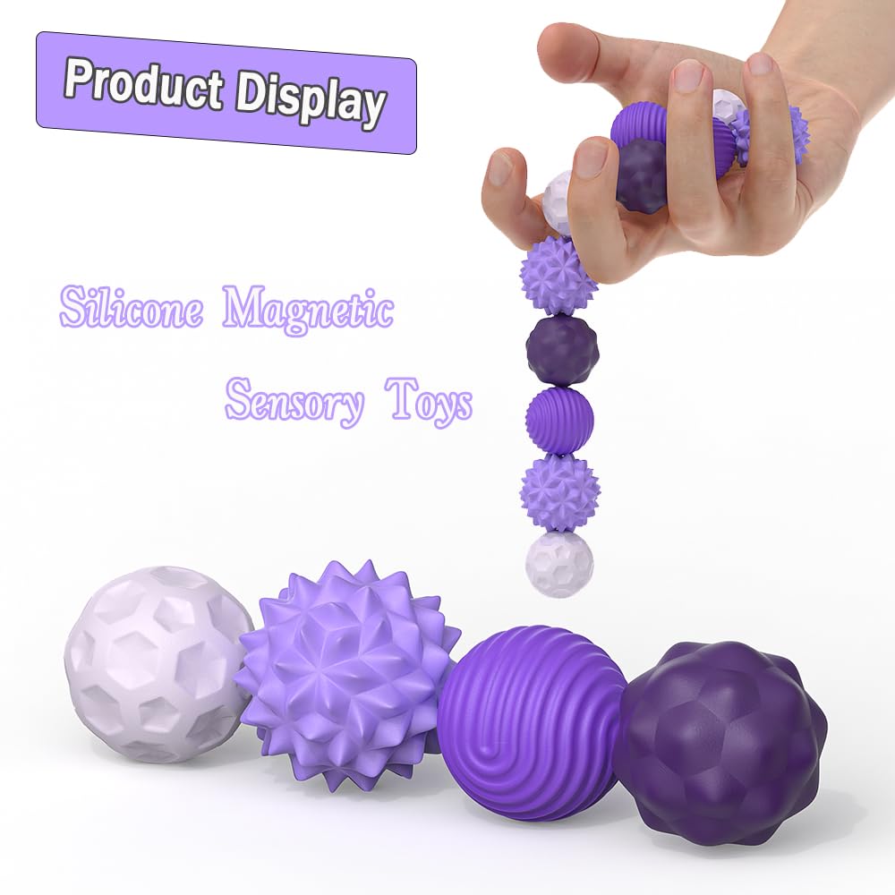 FZChenrry two-pack silicone fidget balls designed for palm massage and stress relief