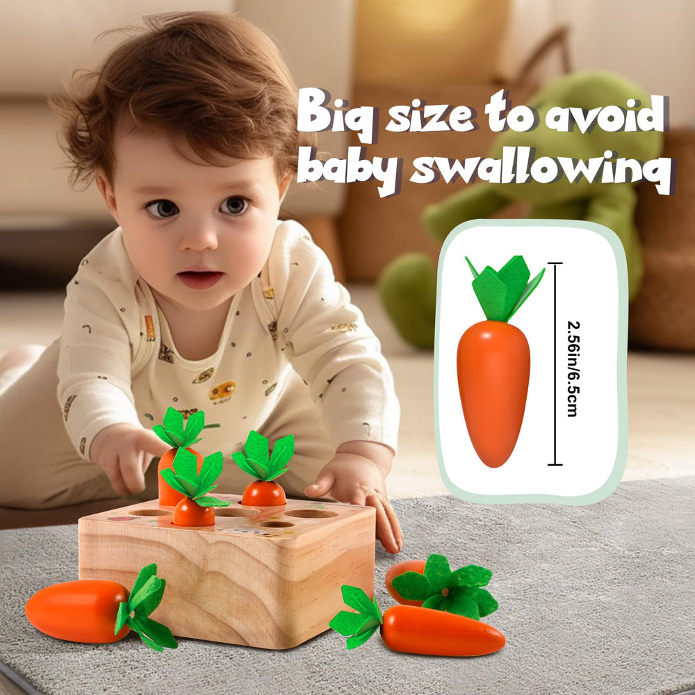 FZHZZ carrots with felt leaves: felt leaves add tactile realism for exploration.