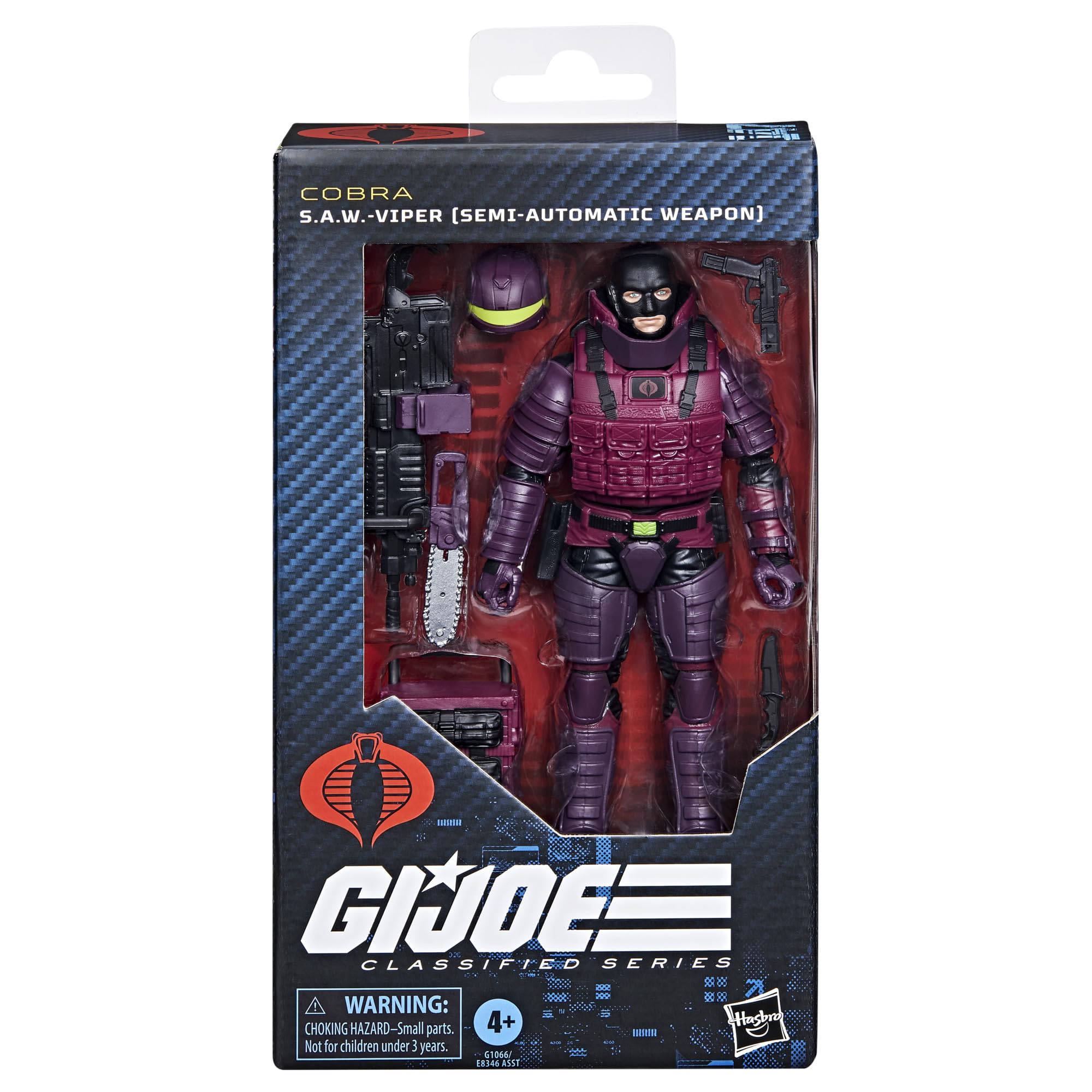 G.I. Joe Classified S.A.W.-Viper with 9 accessories for dioramas and battles.