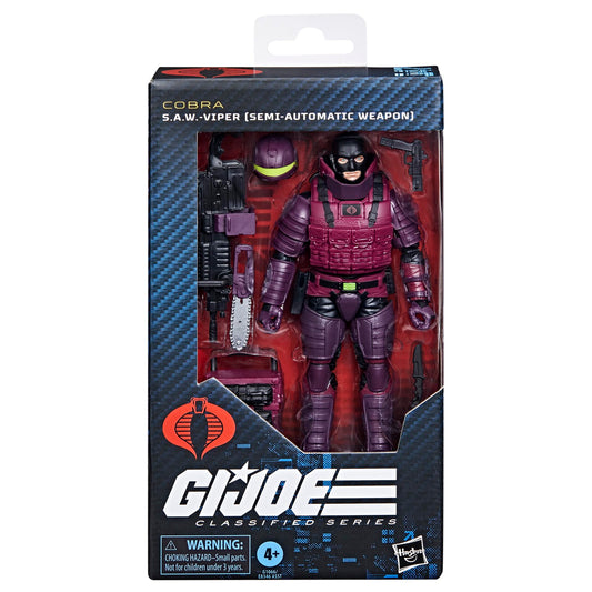 G.I. Joe Classified S.A.W.-Viper with 9 accessories for dioramas and battles.