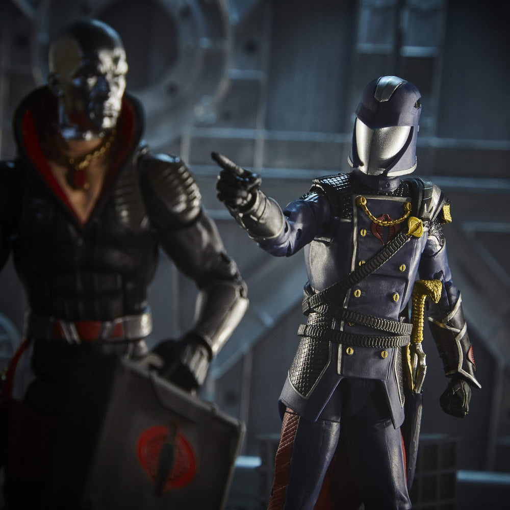 G.I. Joe Cobra Commander figure detail highlights premium deco for collectors.