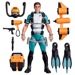 G.I. Joe Wet-Suit figure front view with accessories for display-ready action.