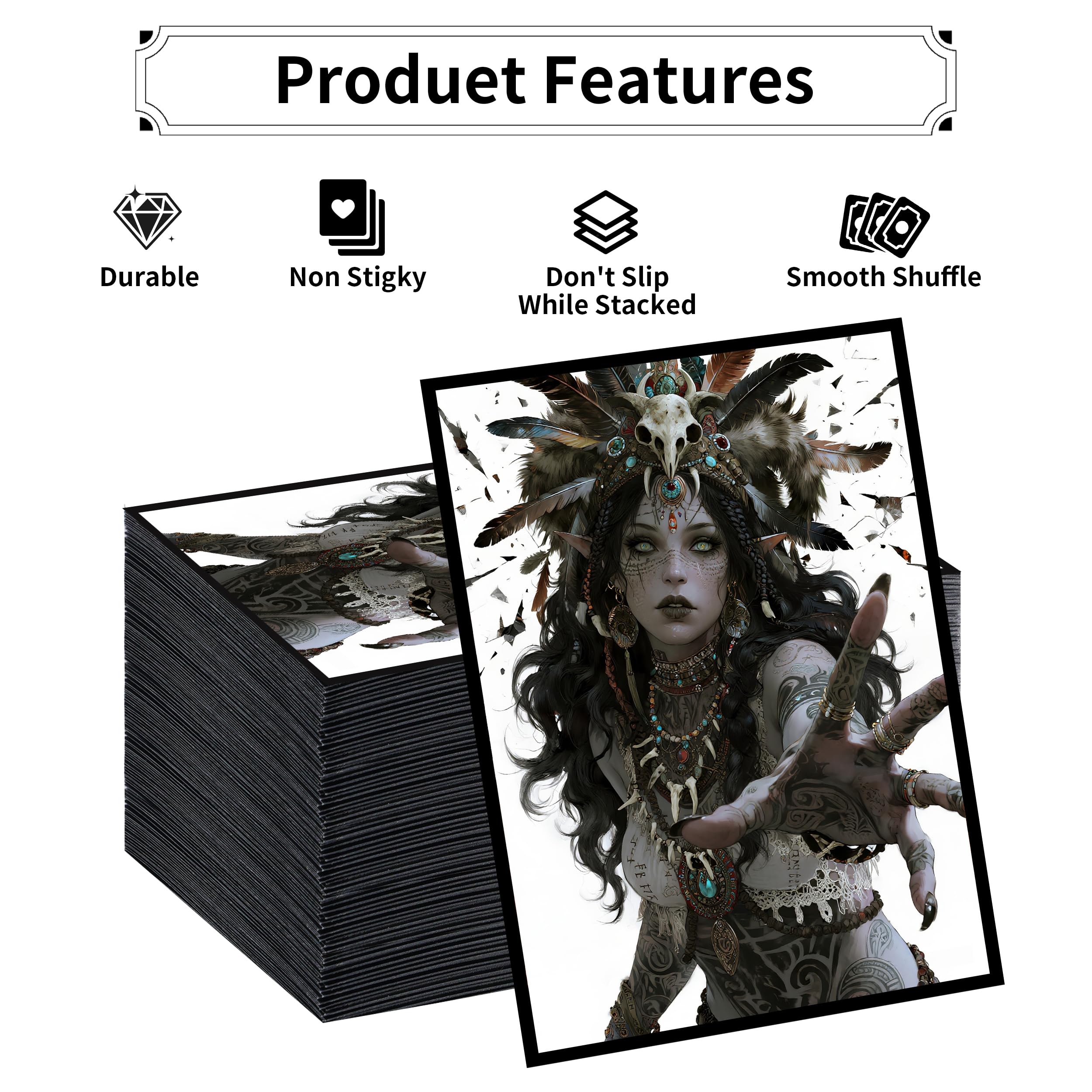 Standard size MTG sleeves fit most decks securely and neatly