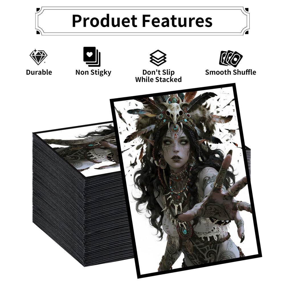 Standard size MTG sleeves fit most decks securely and neatly