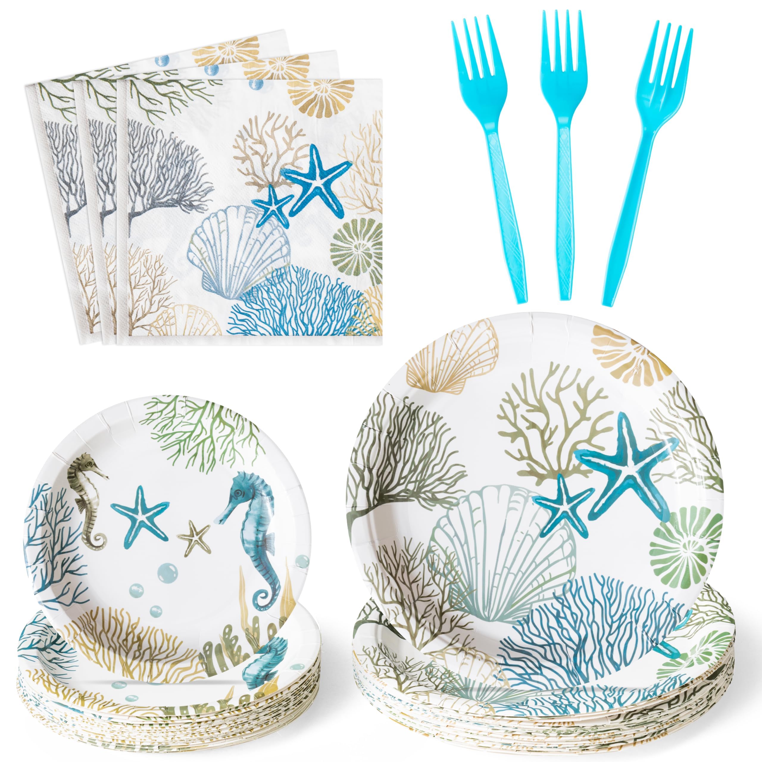 G1ngtar 9-inch seashell plates for a beach party and easy cleanup